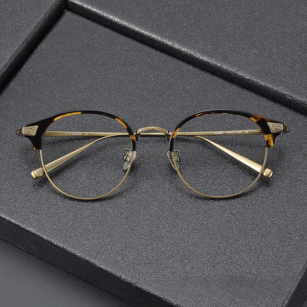 Mabry Vintage Titanium Round Glasses Frame