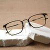Olawt Retro Titanium Square Glasses Frame