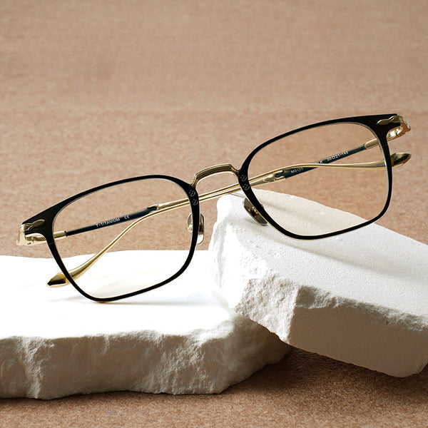 Olawt Retro Titanium Square Glasses Frame