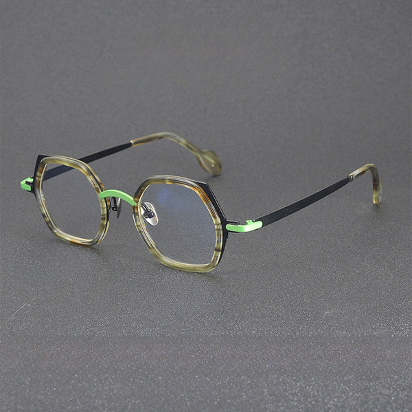 Naza Retro Polygon Titanium Glasses Frame