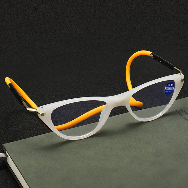 Cat-Eye Halter Neck Silicone Soft Cord Anti-Blue Light Reading Glasses
