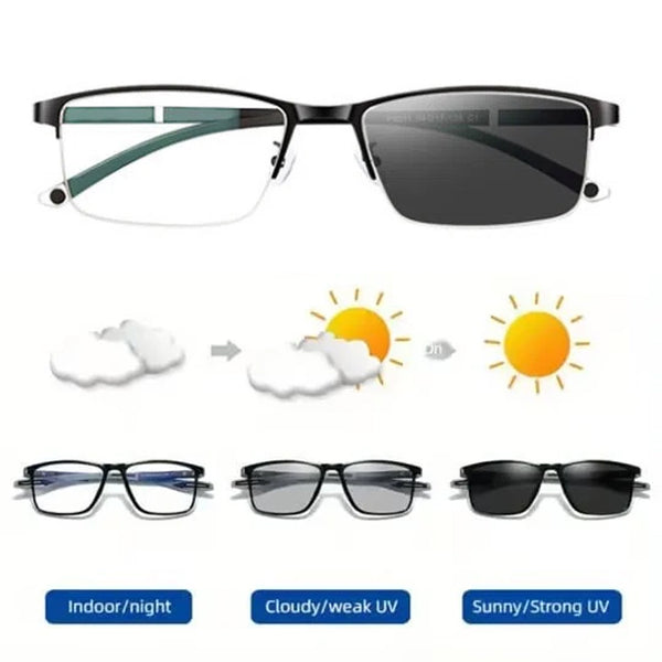 Ultra-Light Multifocal Photochromic Progressive Anti-Blue Light Reading Glasses CML828