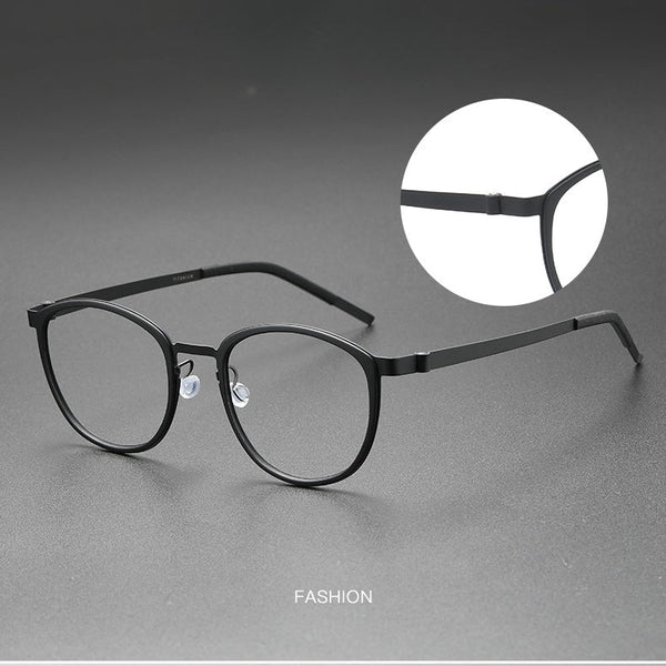 Titanium Vintage Oval Eyeglasses Frames 9737