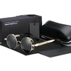 Retro Round Metal HD Polarized Steampunk Sunglasses