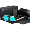 Retro Round Metal HD Polarized Steampunk Sunglasses