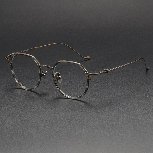 Titanium Geometric Glasses Frame 80925