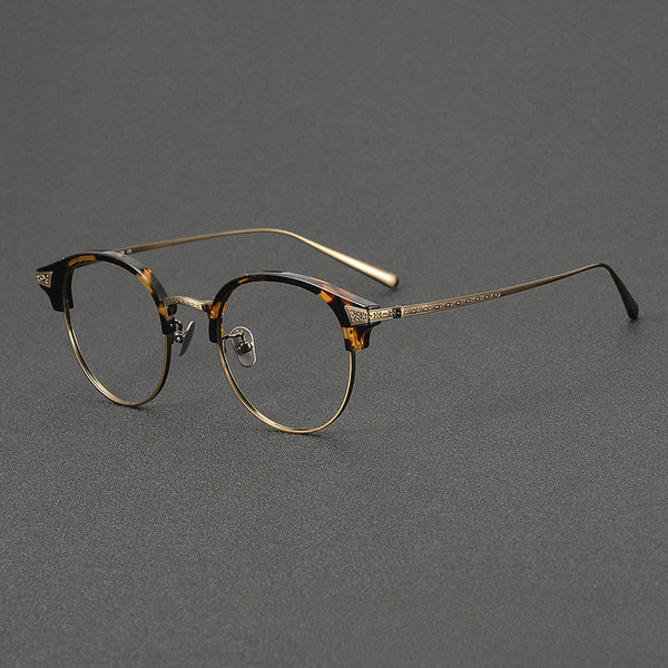 Mabry Vintage Titanium Round Glasses Frame