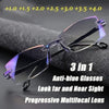 Smart Zoom Anti-Blue Light Frameless Reading Glasses