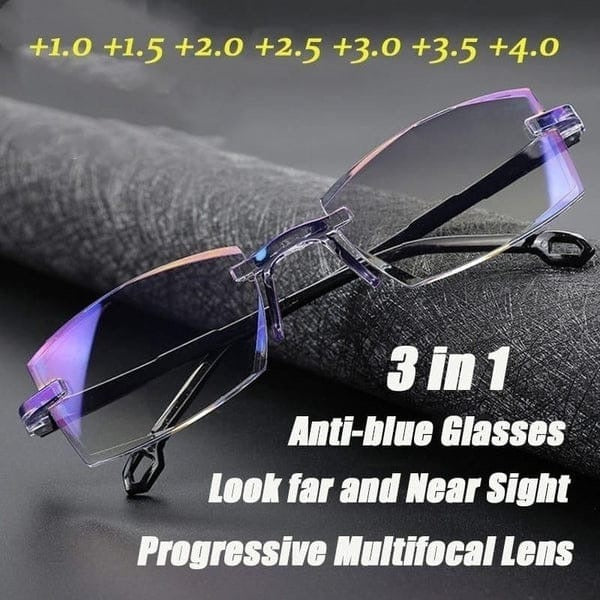 Smart Zoom Anti-Blue Light Frameless Reading Glasses