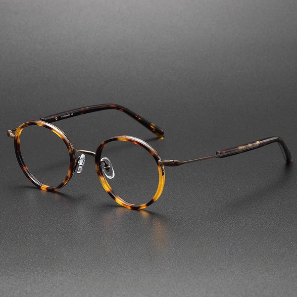 Mika Titanium Vintage Round Eyeglasses Frames