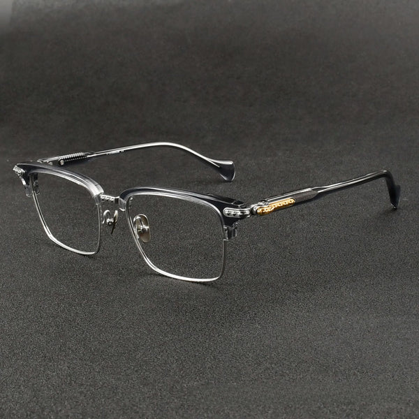 West Retro Rectangle Titanium Glasses Frame