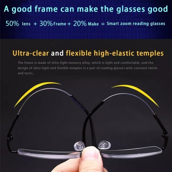 Multi-Focus Memory Titanium Frame Anti-Blue Light Glasses - CML8809