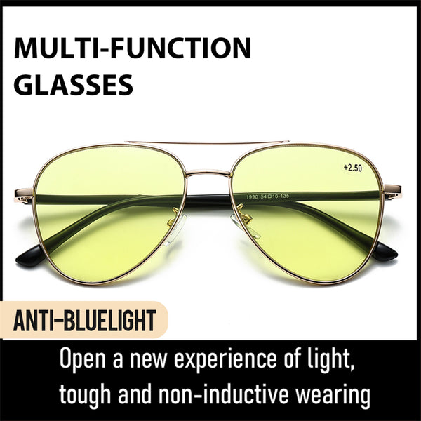 Night Vision Photochromic Blue Light Blocking Multifocal Reading Glasses - CML1990
