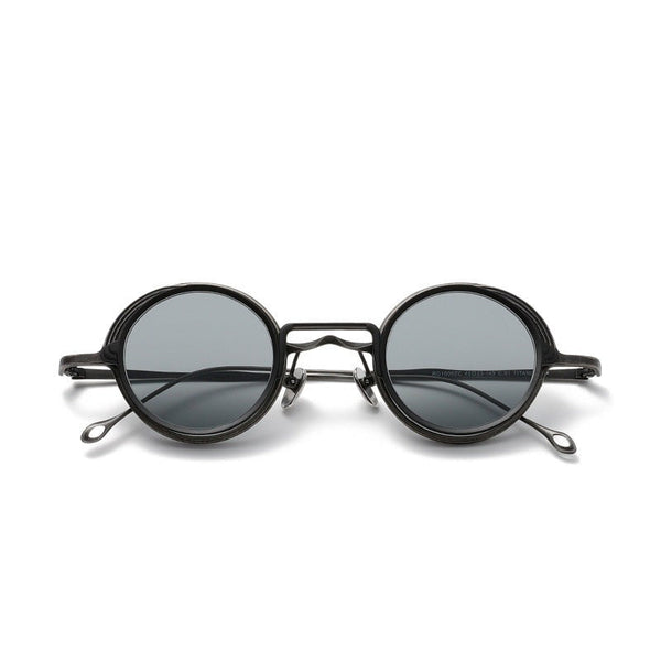 Amill Round Titanium Glasses Frame With Magnetic Sunglasses Clips