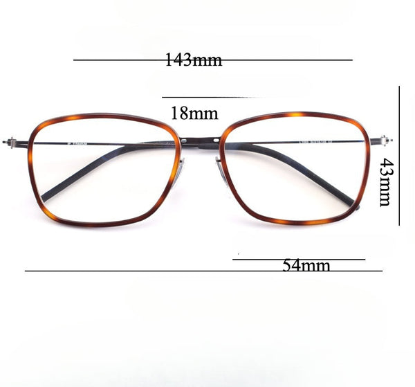 Retro Titanium Square Glasses Frame L1063