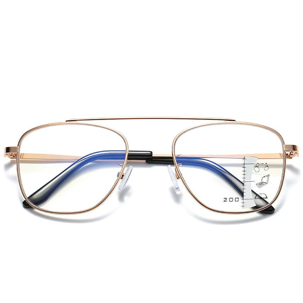 Ultra-light Aviator Multifocal Progressive Anti-Blue Light Reading Glasses