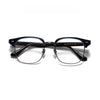 Zino Retro Rectangle Titanium Browline Glasses Frame