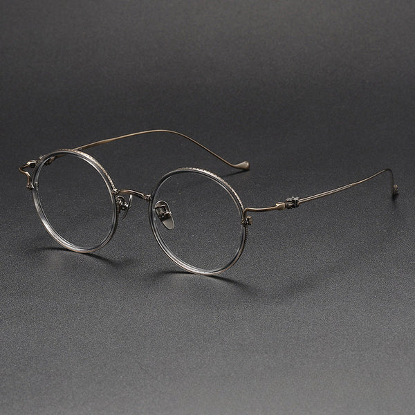 Titanium Vintage Round Eyeglasses Frames 80924