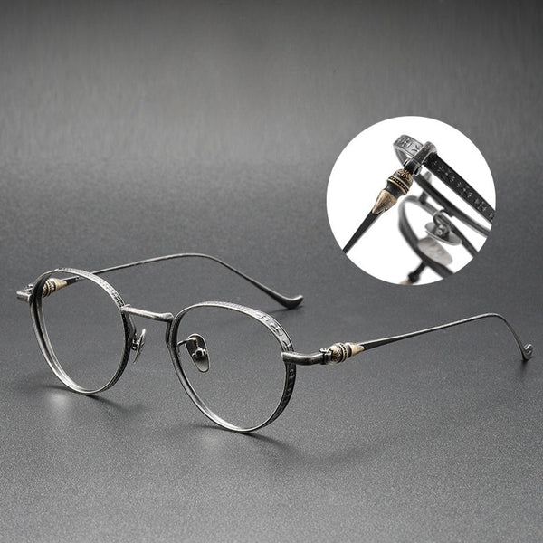 Titanium Vintage Round Eyeglasses Frames BUBBA-A