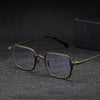 Chez Square Titanium Glasses Frame With Magnetic Sunglasses Clips