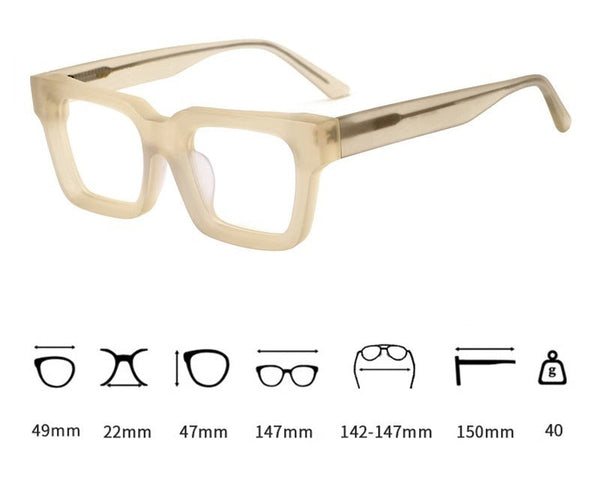 Dino Acetate Rectangle Glasses Frame
