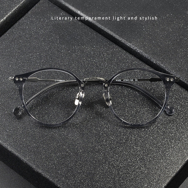 Urso Vintage Titanium Round Glasses Frame