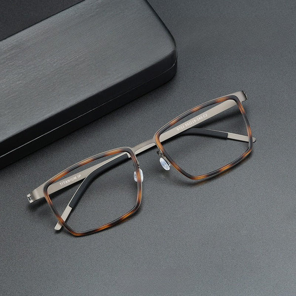 Lingo Titanium Vintage Rectangle Eyeglasses Frames