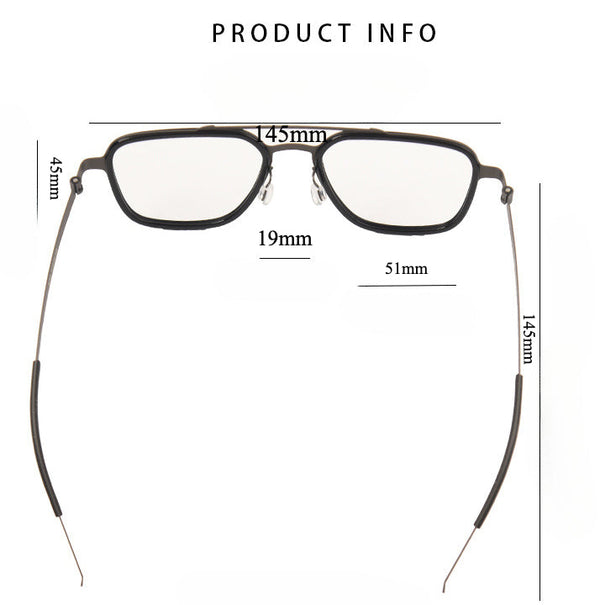 Titanium Aviator Square Glasses Frames 9743