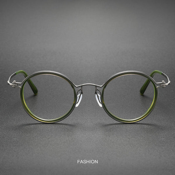 Titanium Vintage Round Eyeglasses Frames XFS9638