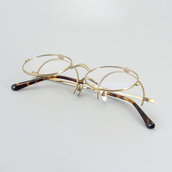Harley Retro Round Titanium Flip-up Glasses Frame