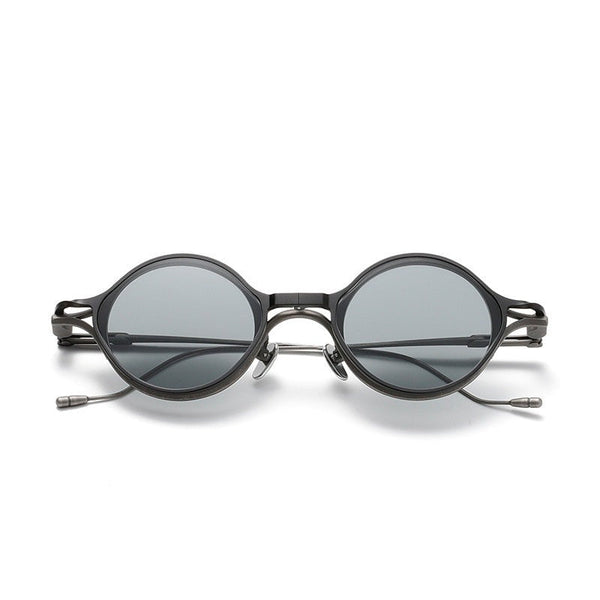 Sera Round Titanium Glasses Frame With Magnetic Sunglasses Clips