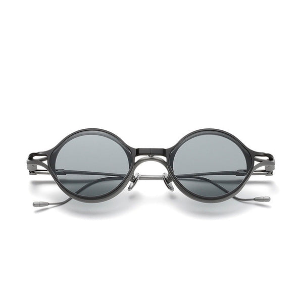 Sera Round Titanium Glasses Frame With Magnetic Sunglasses Clips