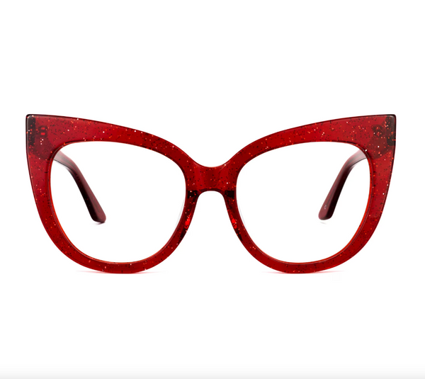 Cat Eye Glitter Red Eyeglasses