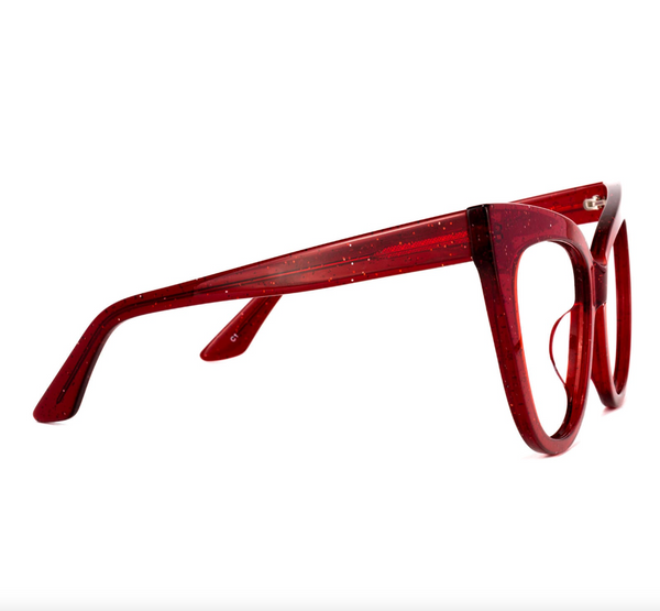 Cat Eye Glitter Red Eyeglasses