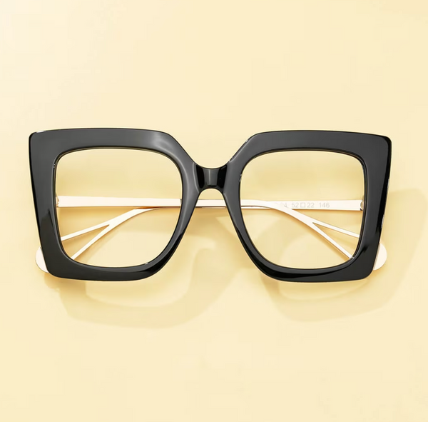 Square Blue Floral Eyeglasses