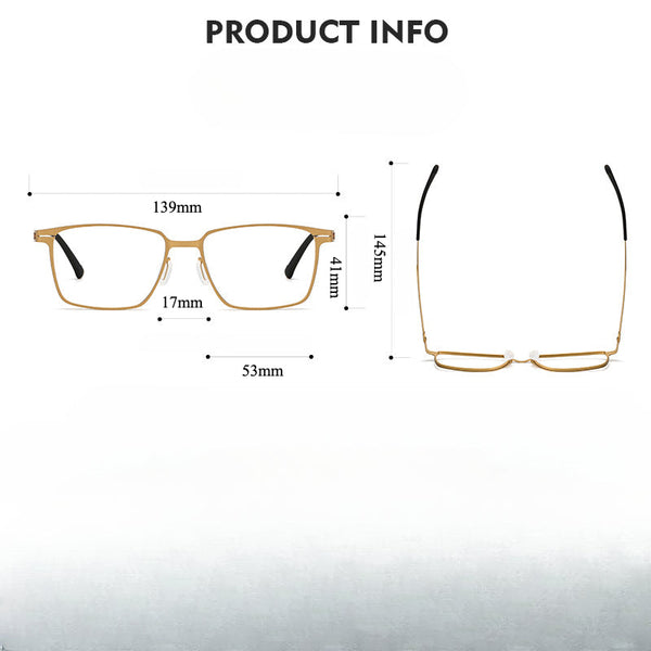Retro Titanium Square Glasses Frame 80995