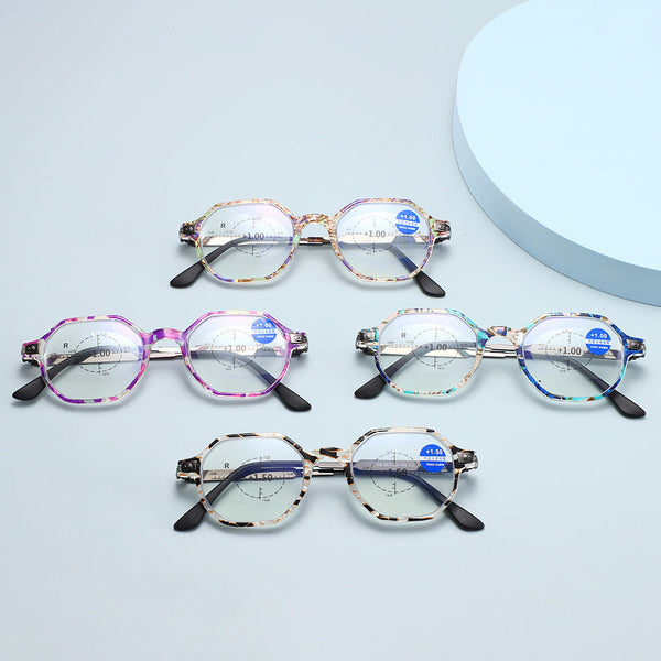 Fashion Retro Ring Focus Hd Anti-Blue Light Reading Glasses - CML2108