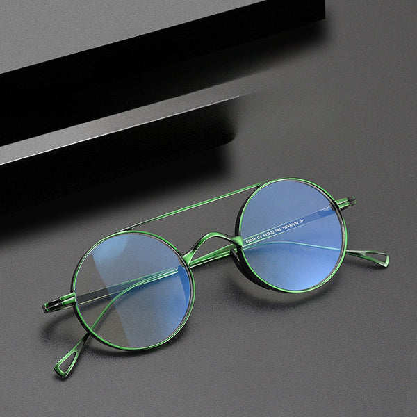 Titanium Vintage Round Eyeglasses Frames BY 9500+