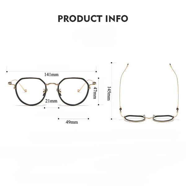 Titanium Geometric Glasses Frame 80925