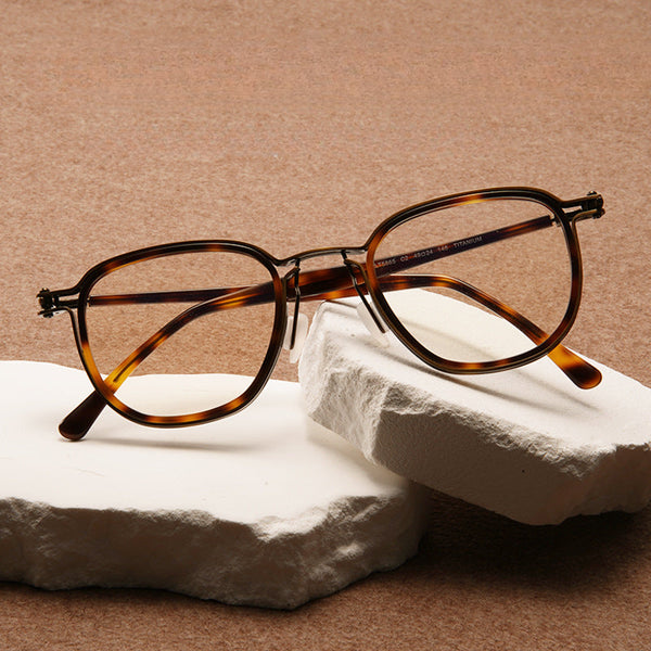 Larkin Retro Titanium Square Glasses Frame