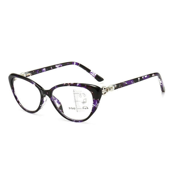 Women's Ladies Fashionable Cat Eye Zoom Hd Anti-Blue Light Reading Glasses