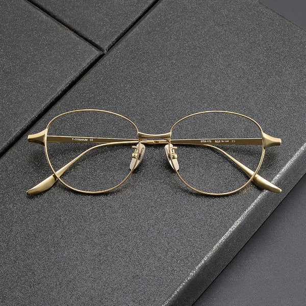 Waryn Vintage Titanium Round Glasses Frame