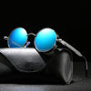 Retro Round Metal HD Polarized Steampunk Sunglasses
