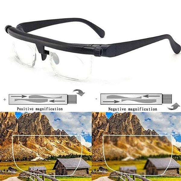 Adjustable Focus Reading Glasses for Near & Far Vision | -6.00 to +3.00 Diopters