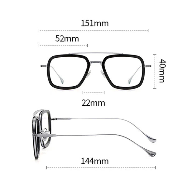 Roee Titanium Retro Glasses
