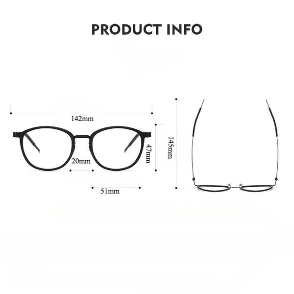 Titanium Vintage Oval Eyeglasses Frames 9737