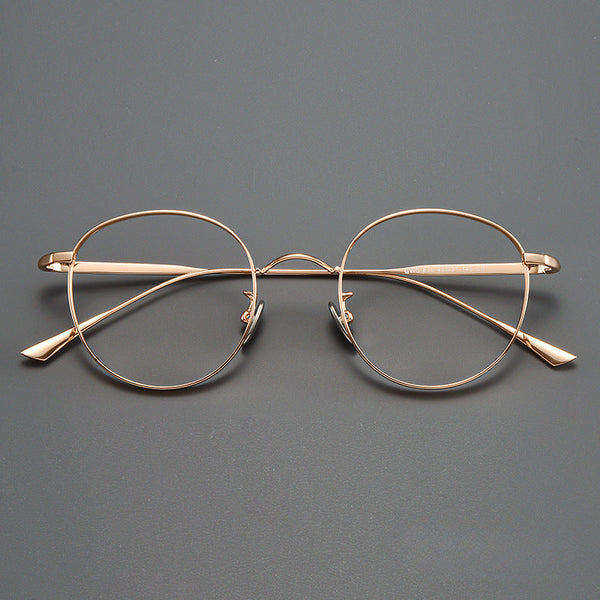 Titanium Vintage Round Eyeglasses Frames ST GWS-835
