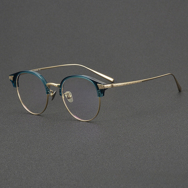 Mabry Vintage Titanium Round Glasses Frame