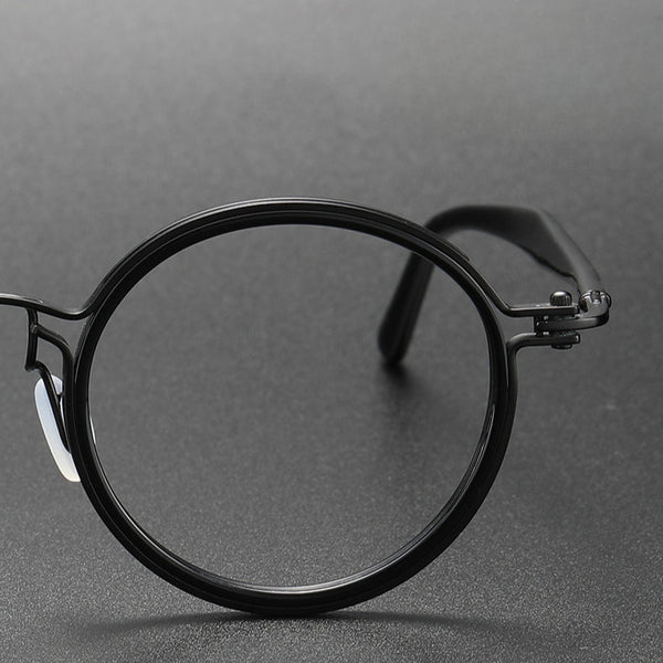 Titanium Vintage Round Eyeglasses Frames RLT5862