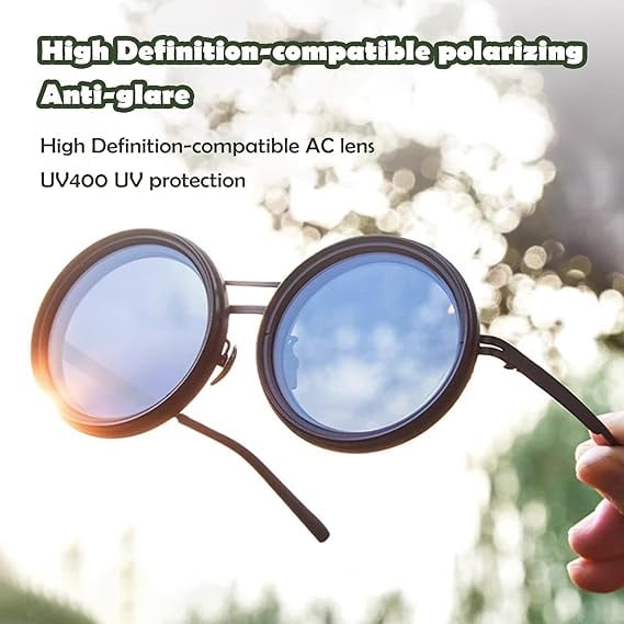 Adjustable Tint Polarized Round Sunglasses | ND9 Stepless 1-9 Gears